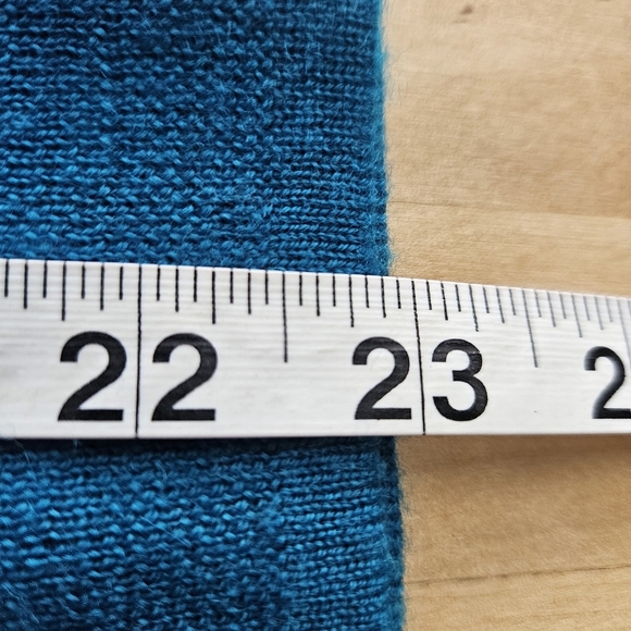 Sarah Spencer 100% Italian Merino Wool V-Neck Sweater Sz Large Blue - Picture 7 of 12